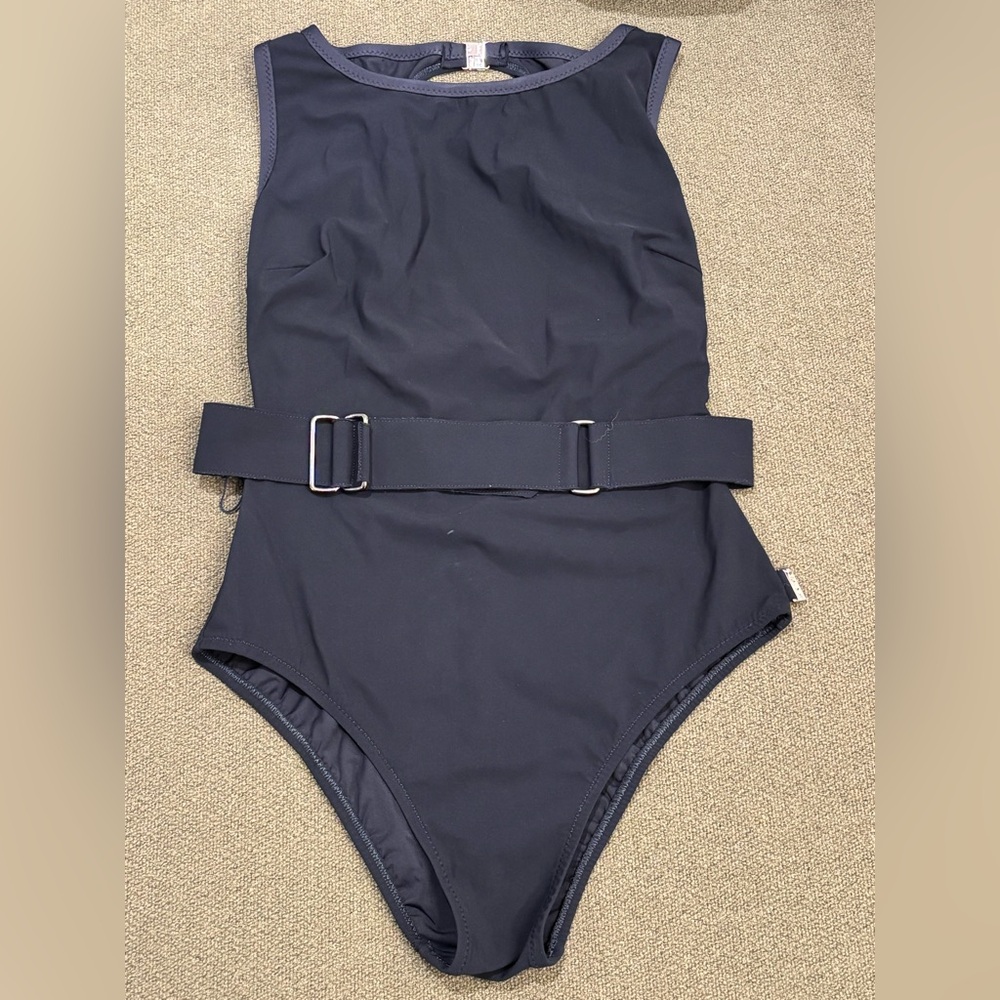 SHAN Navy Bodysuit with Belt